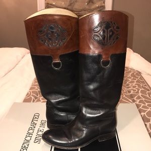 Frye black/cognac riding boots